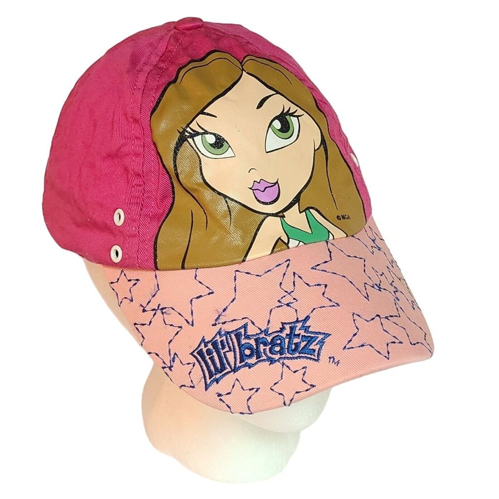 2005 MGA Lil' Bratz Doll Baseball Cap Hat Pink Adjustable Sz 7/14x